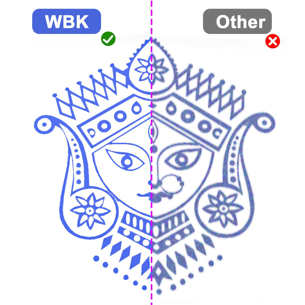 WBK app interface demonstrates template printing for quick designs.