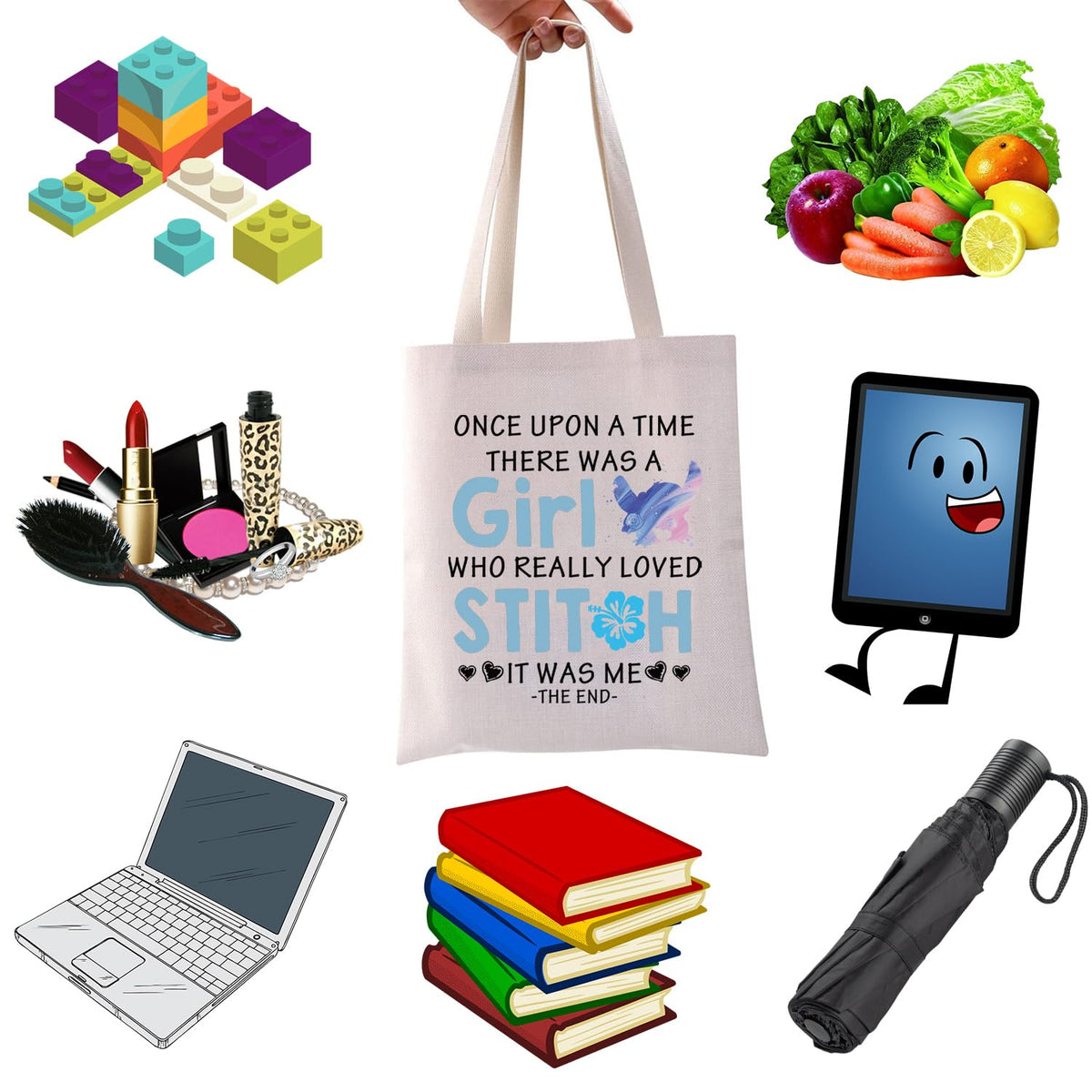 WCGXKO tote bag interior compartment keeps cosmetics and small items neatly organized.