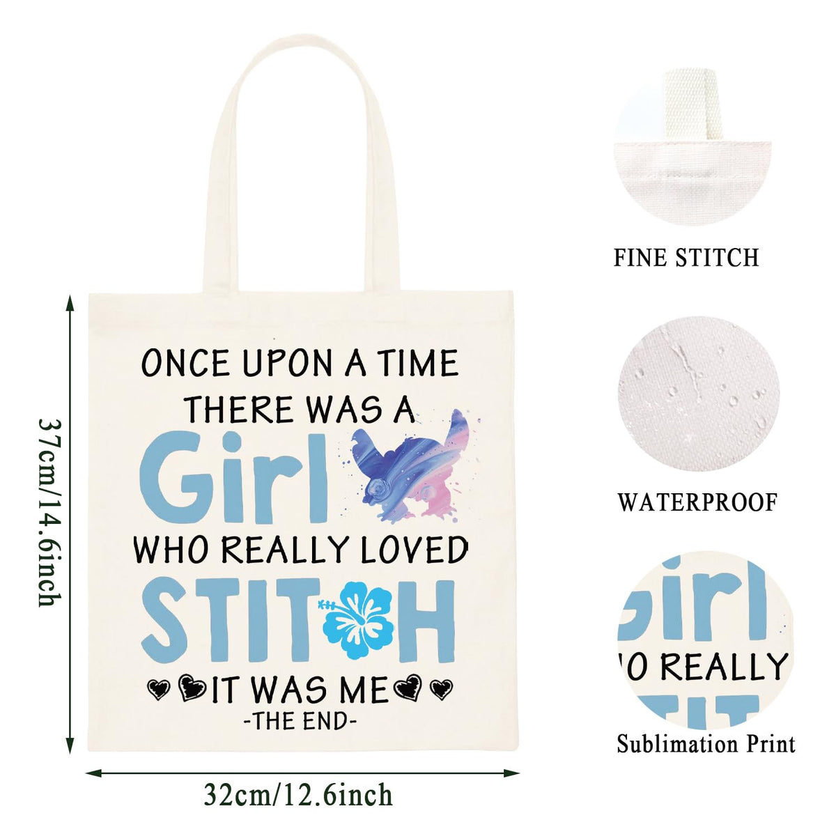 WCGXKO tote bag side view highlights compact design for portable storage.