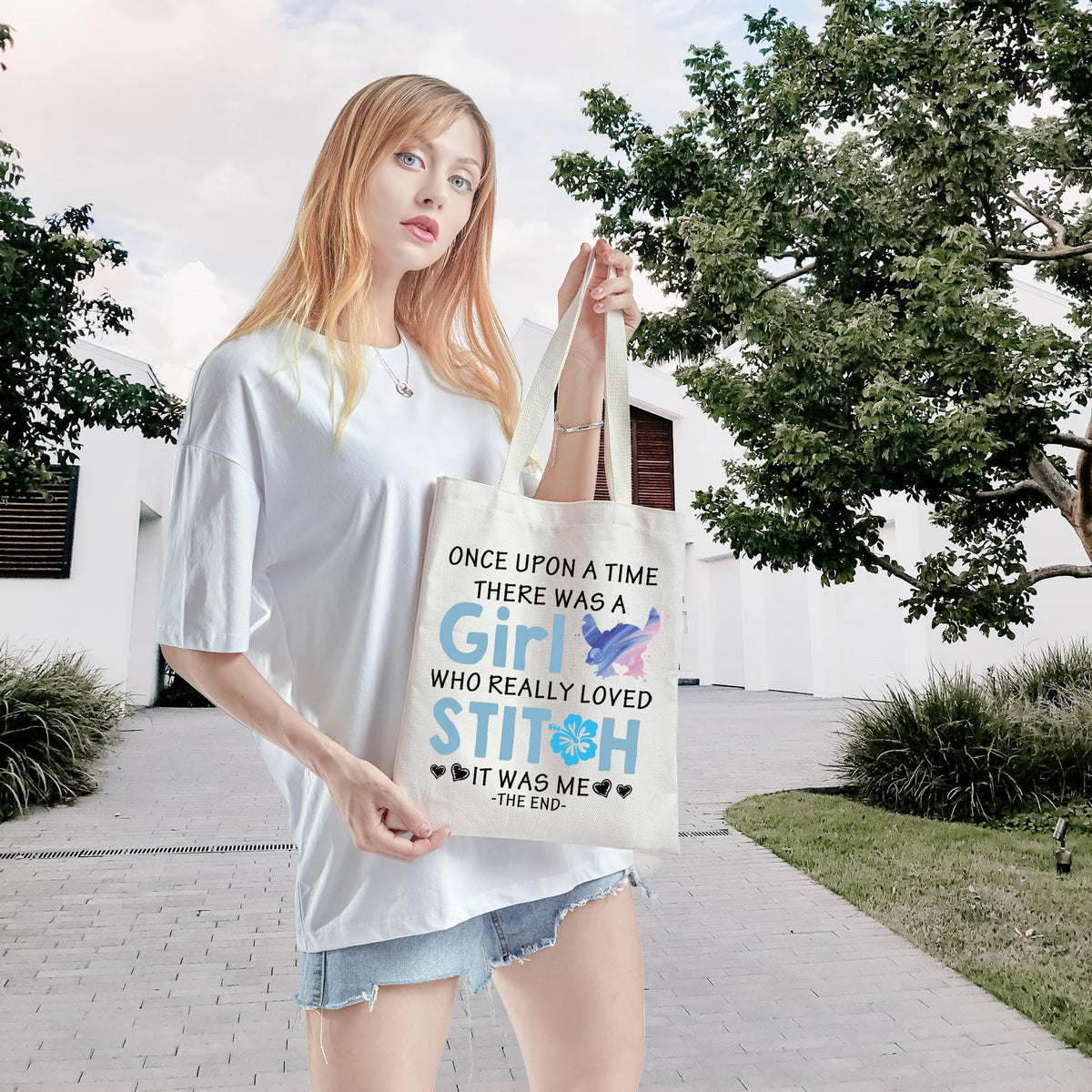 WCGXKO tote bag size 12.9 L × 8.6 W fits daily cosmetics.