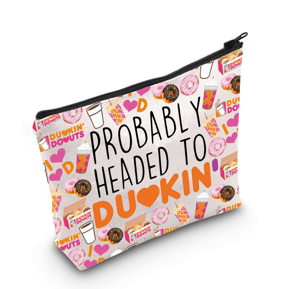 WCGXKO coffee makeup bag open top for quick access to essentials