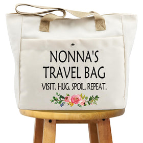 WCGXKO NONNA TB marble canvas tote bag front view for travel and gifting