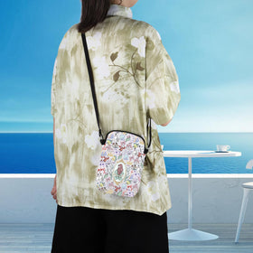 WCGXKO Mermaid canvas bag open-top design for quick makeup access