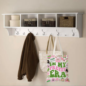 WCGXKO sorority canvas bag highlights durable storage for cosmetics and stationery.