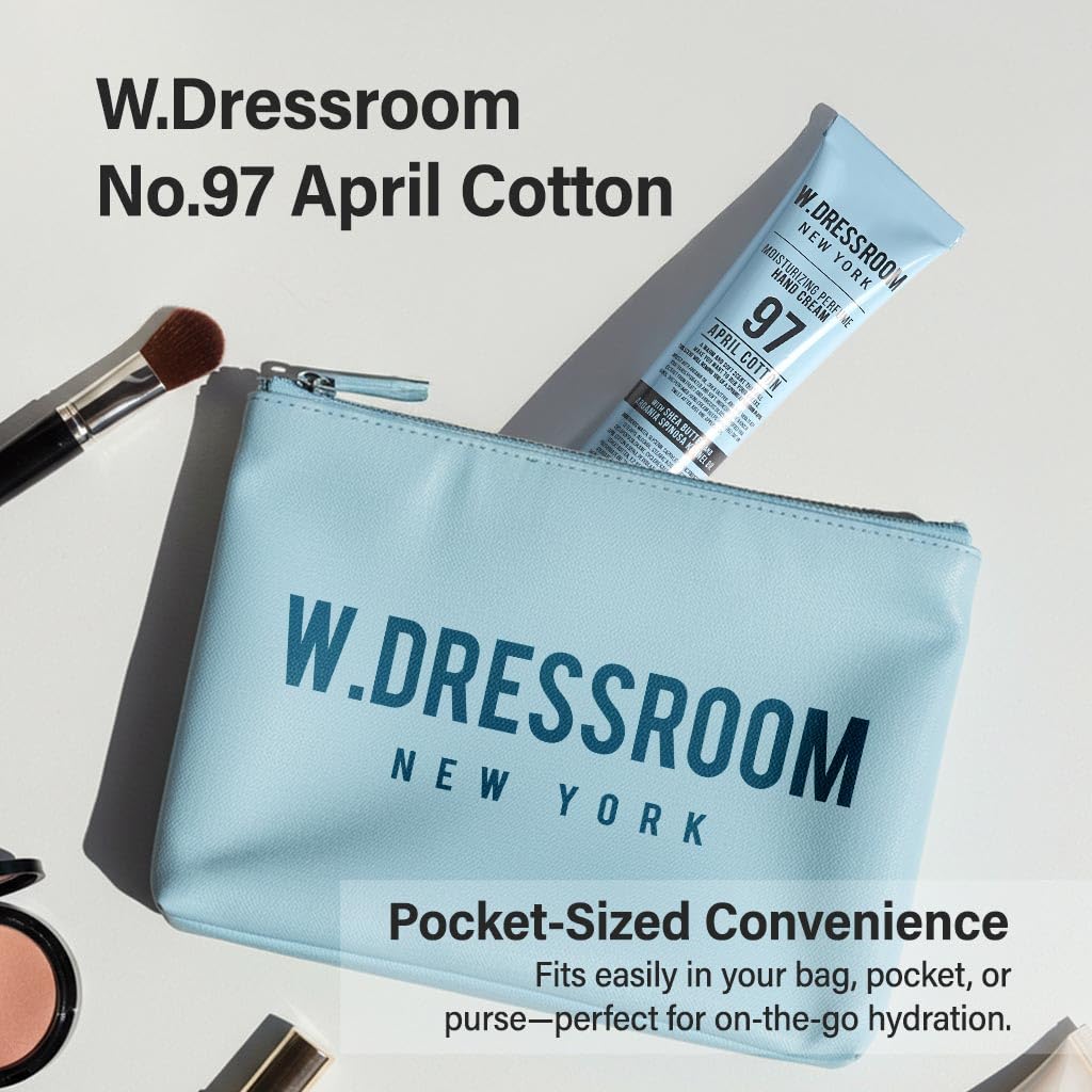 W.Dressroom April Cotton bottle beside phone and keyboard, non-greasy finish