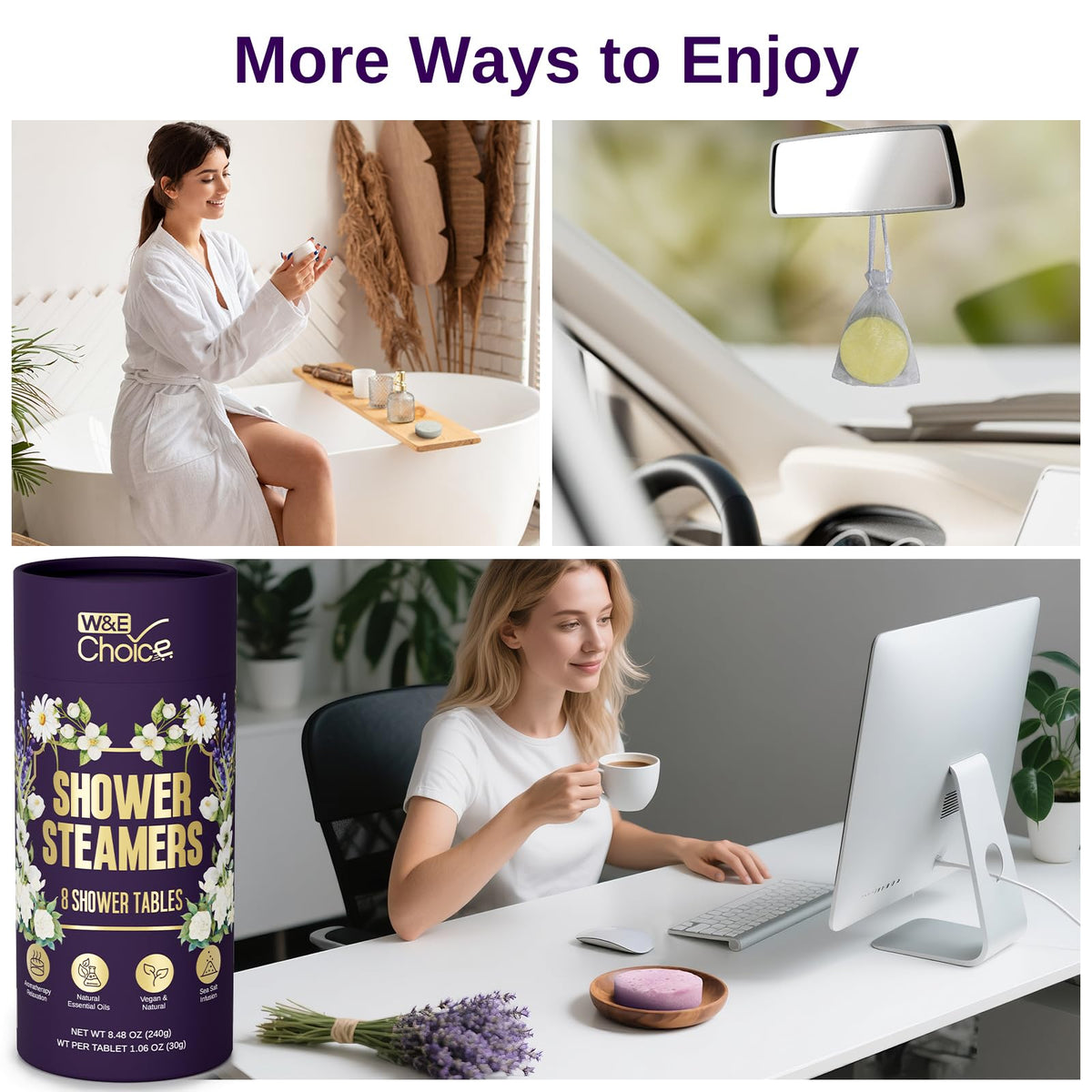 W&E Choice gardenia shower steamer offers floral serenity in the shower