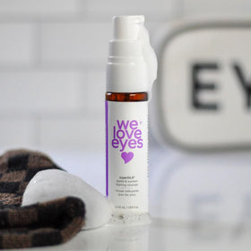 We Love Eyes SuperGLA foam closeup showing rich lather for delicate eye areas