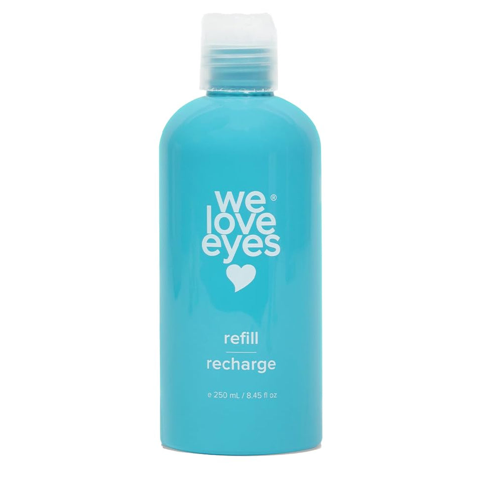 We Love Eyes Tea Tree Eyelid Cleanser bottle showing gentle foaming cleanse for lids
