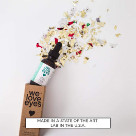 We Love Eyes product close-up with tea tree visuals.