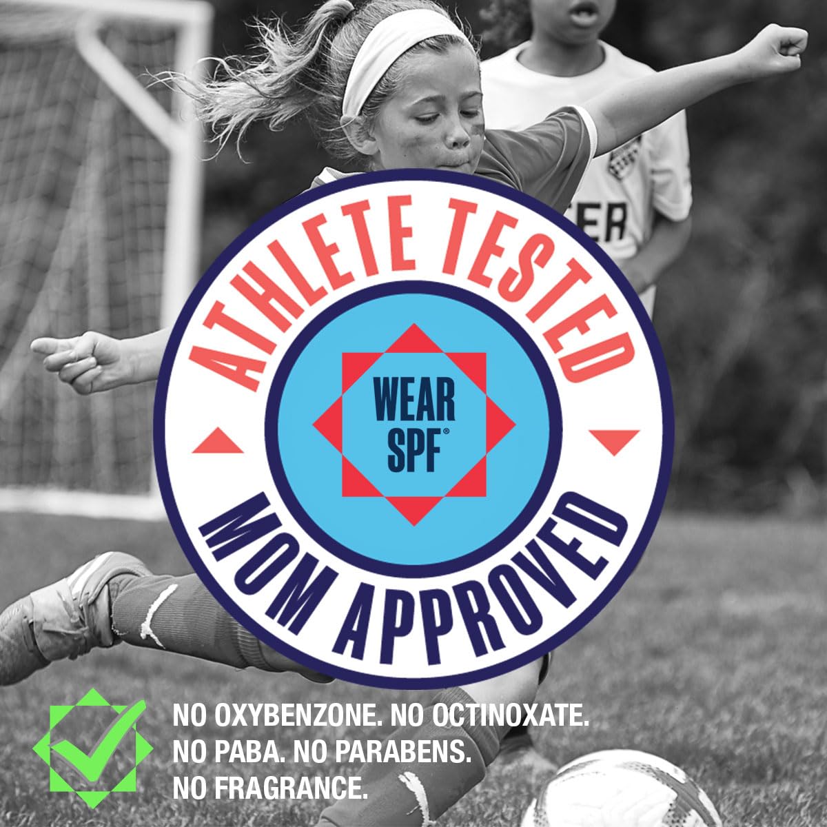 WearSPF spray drying quickly on skin during activity