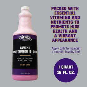 Weaver Livestock Swine Conditioner applied to pig coat for smooth fur