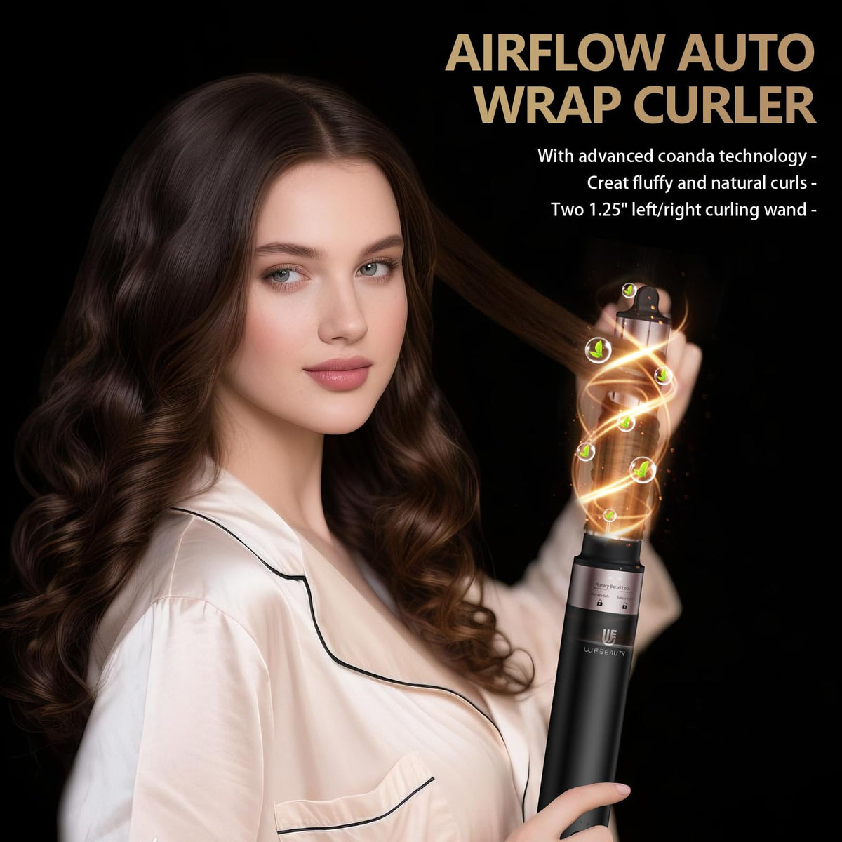 WeBeauty Hot Air Styler auto air wrap curling barrels enable left or right soft curls