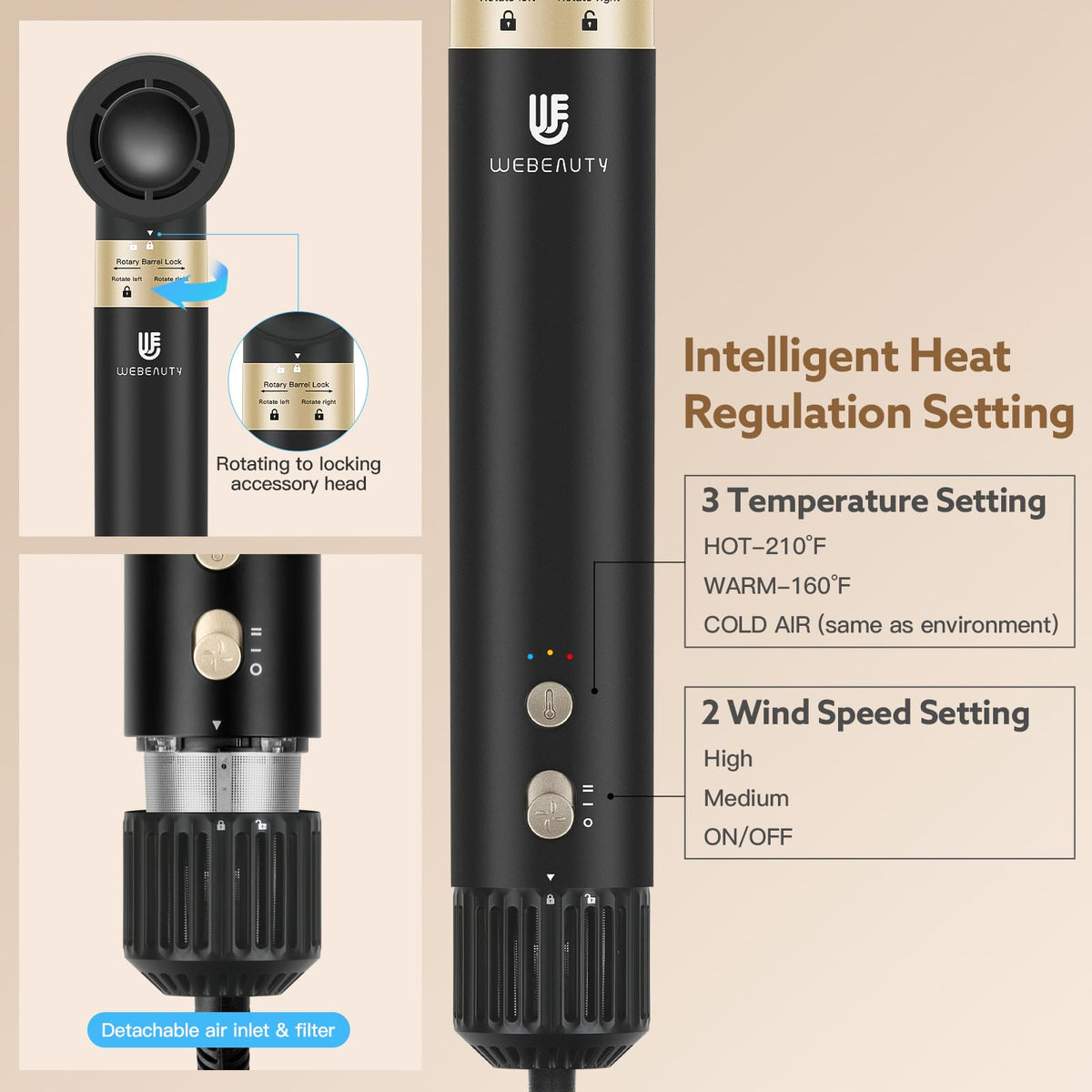 webeauty ionic ceramic coating reduces frizz and adds shine