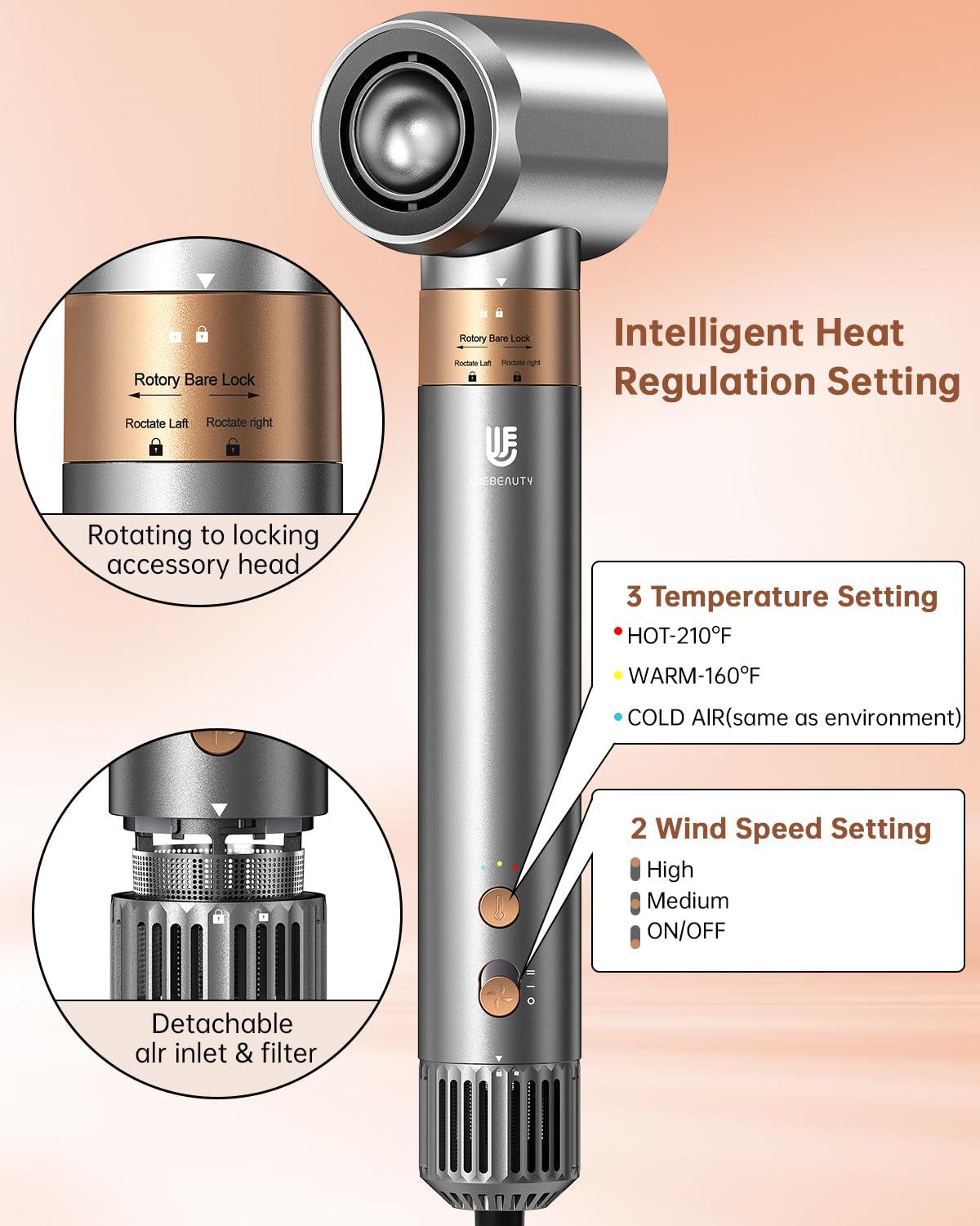 webeauty package with grey-gold finish communicates premium styling bundle