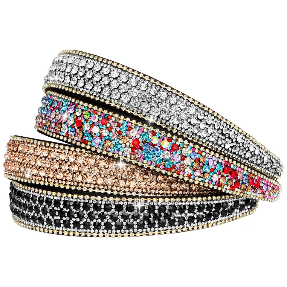 Wecoe rhinestone headbands 4-pack in color options for everyday sparkle