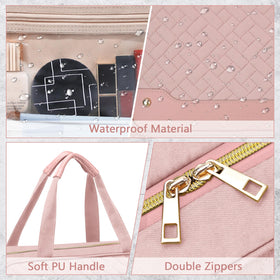 Wedama bag spread open to show main compartments for toiletries.