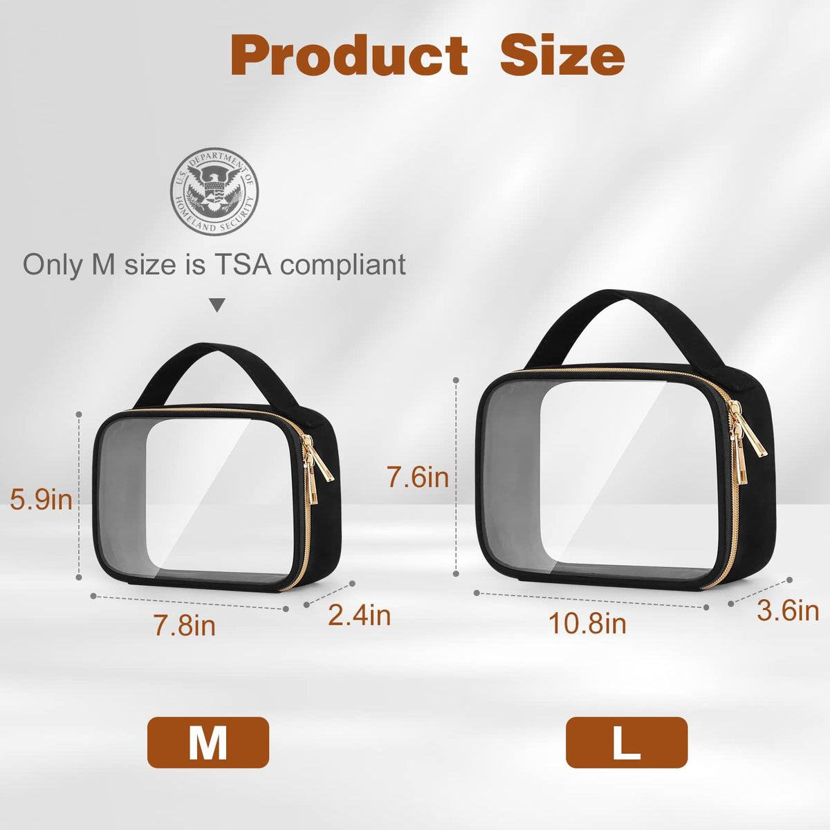 Wedama clear makeup bag with handle for travel convenience