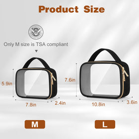 Wedama clear makeup bag with handle for travel convenience