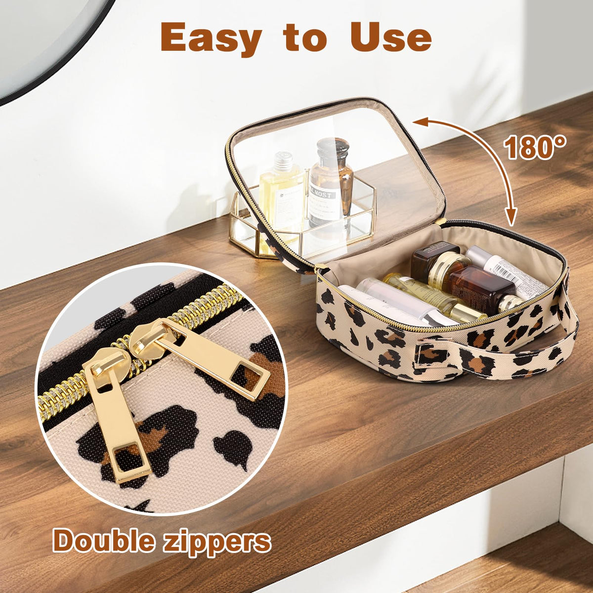 Wedama double-zipper clear bag with reinforced seams.