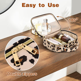 Wedama double-zipper clear bag with reinforced seams.