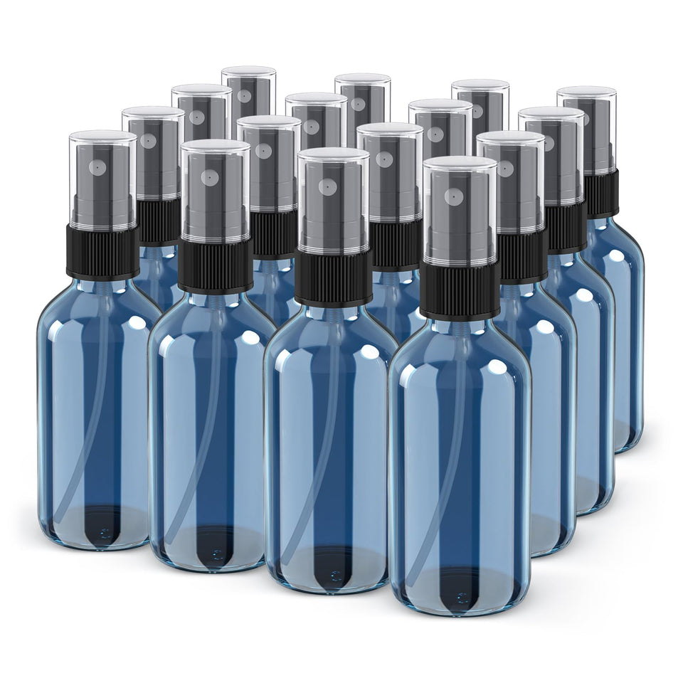 Wedama 2 oz indigo blue spray bottle for precise mist and refillable convenience.