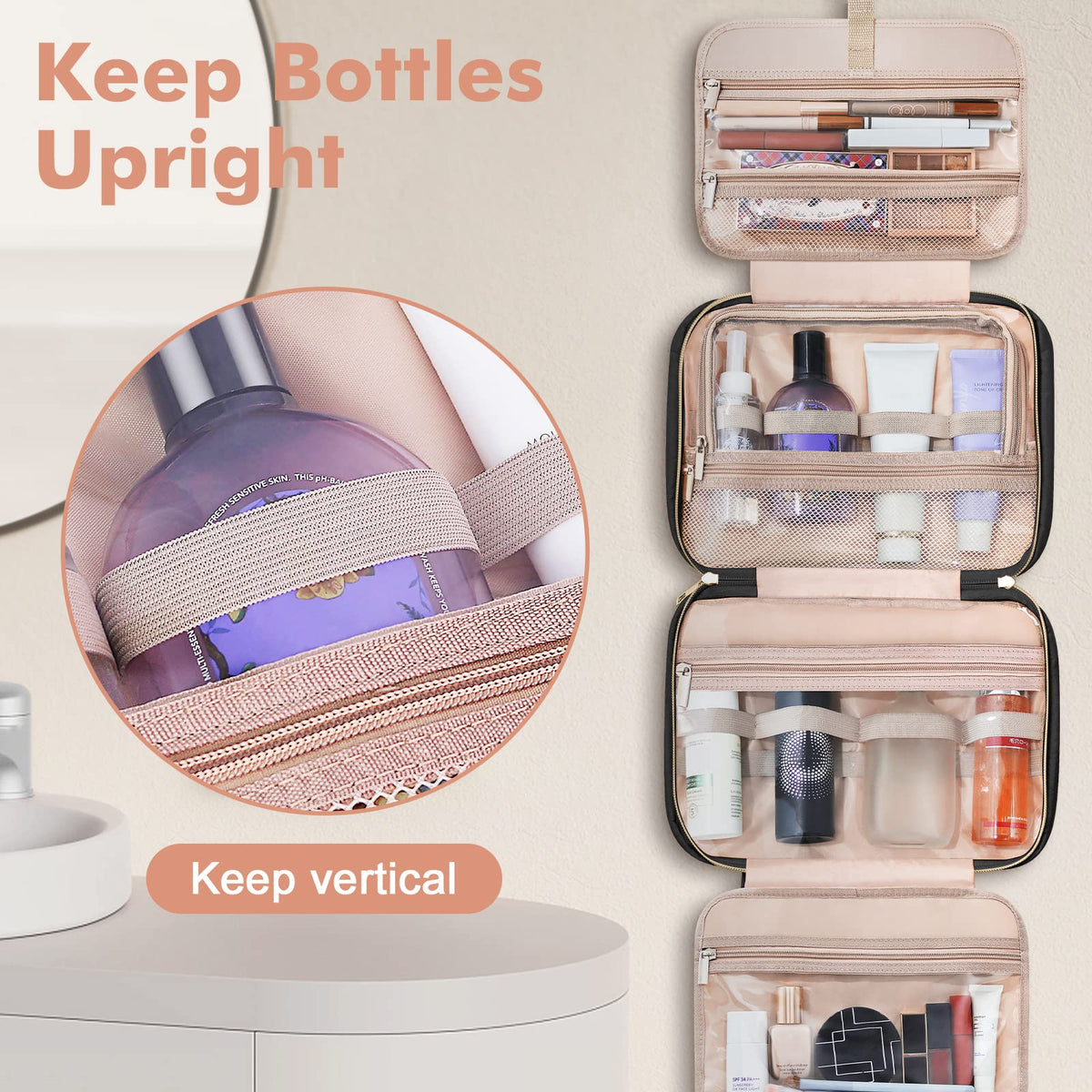 Transparent PVC section enables dry-wet separation in Wedama bag