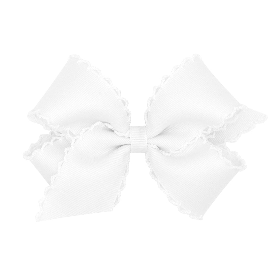 Wee Ones moonstitch-edge-bow with no-slip clip for secure all-day wear