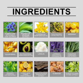 WEERSHUN organic ingredients banner highlighting plant-based extracts for gentle skincare.