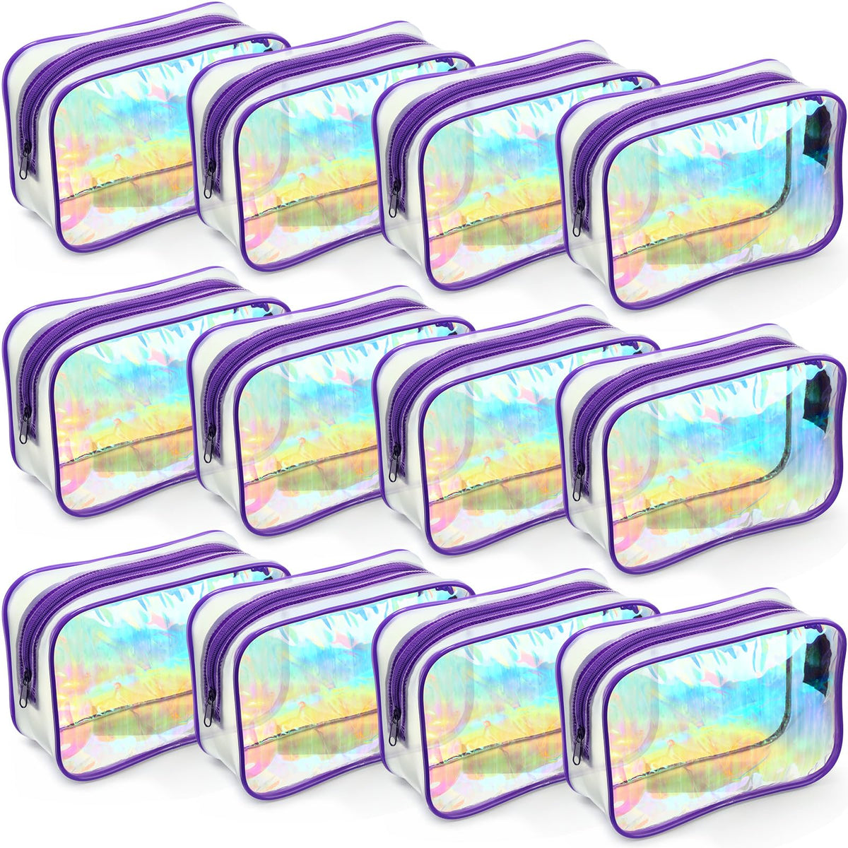 Weewooday clear makeup bag with zipper for easy travel organization.