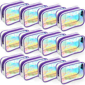 Weewooday clear makeup bag with zipper for easy travel organization.