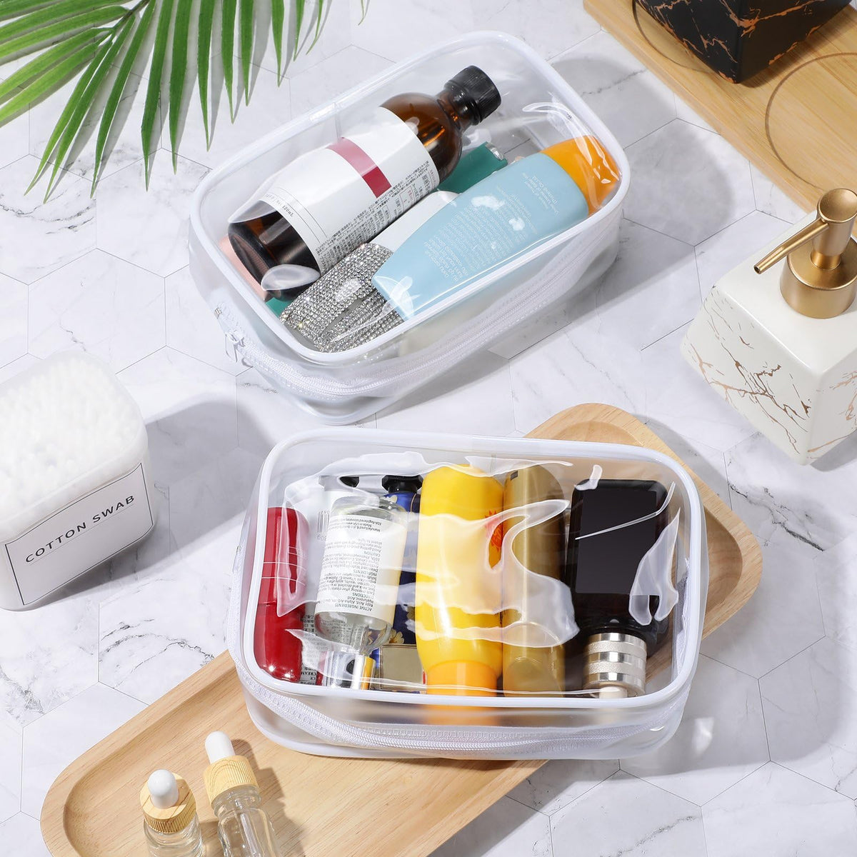Weewooday large cosmetic tote suitable for toiletries and full-size products