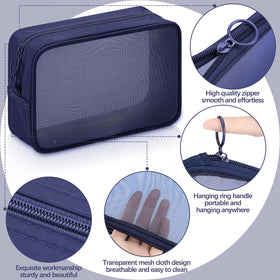 Weewooday medium mesh makeup bag with ample space for daily cosmetics.