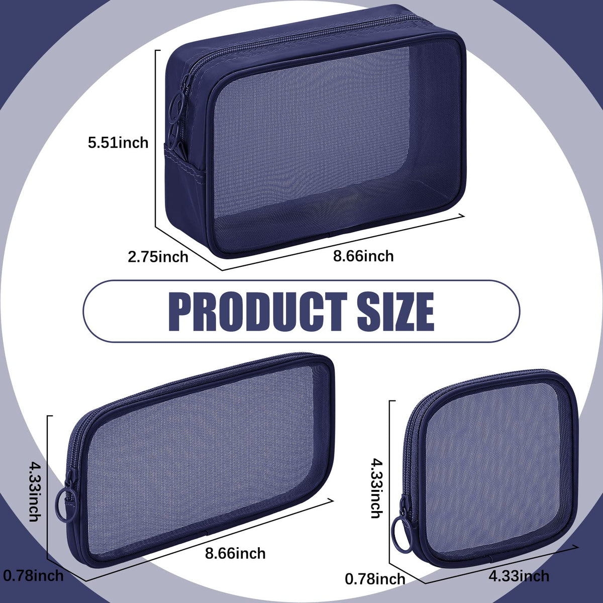 Weewooday small mesh makeup bag compact for travel essentials.