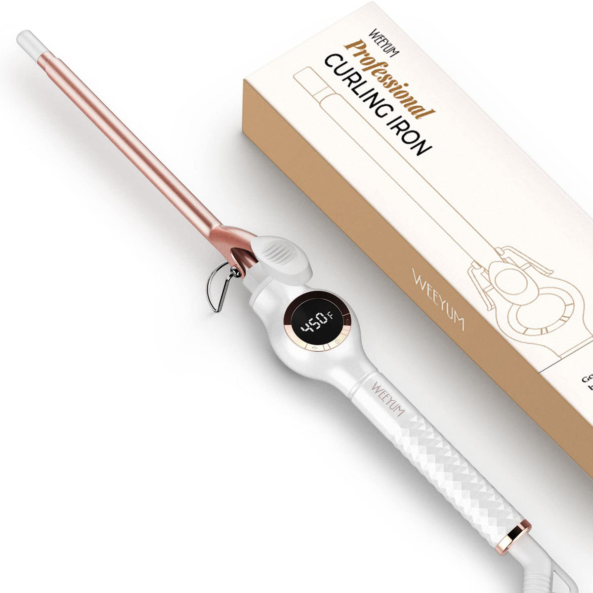 WEEYUM 3/8-inch curling iron creates tight, lasting curls with a glossy finish.