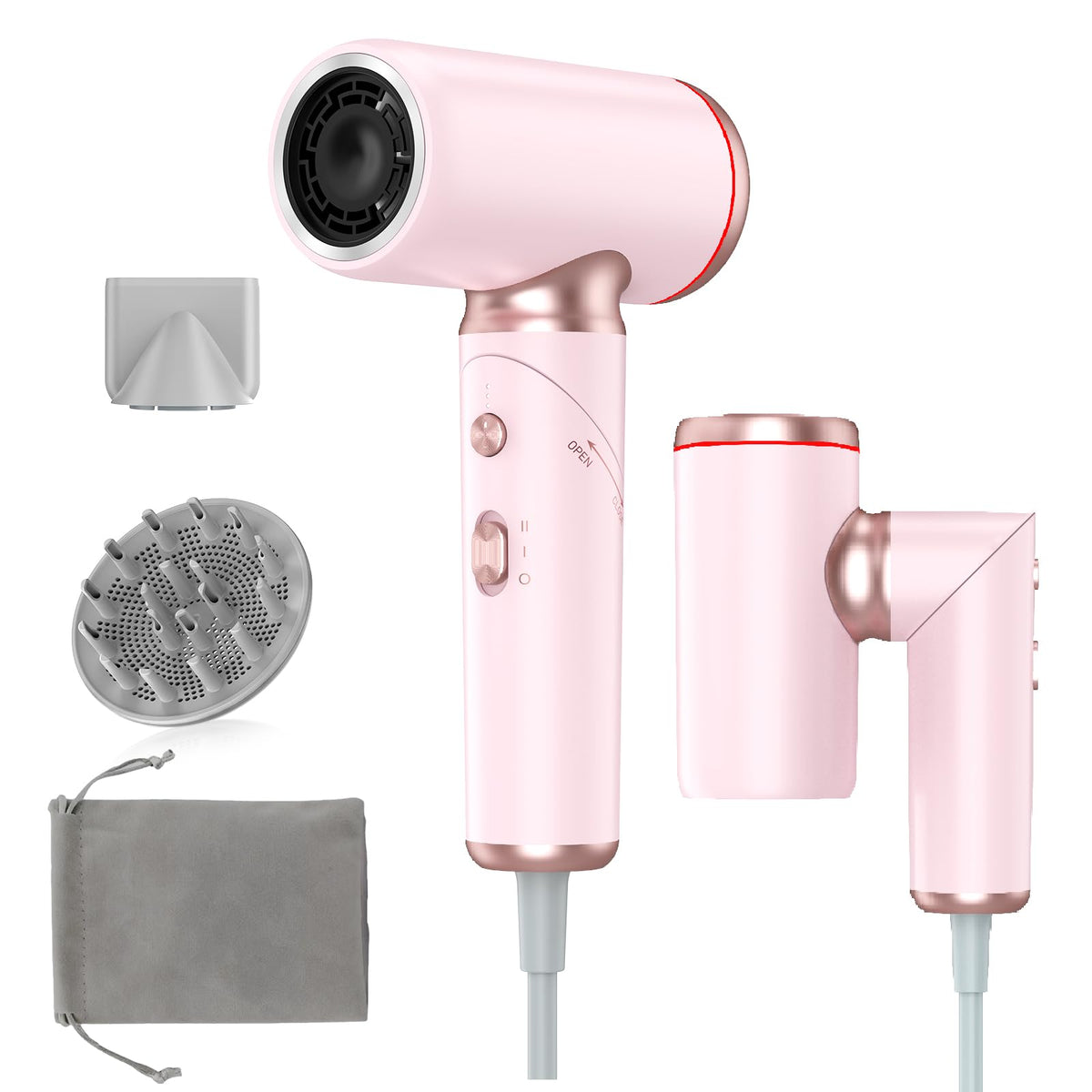 Weeyum dual-voltage foldable hair dryer for global styling on the go