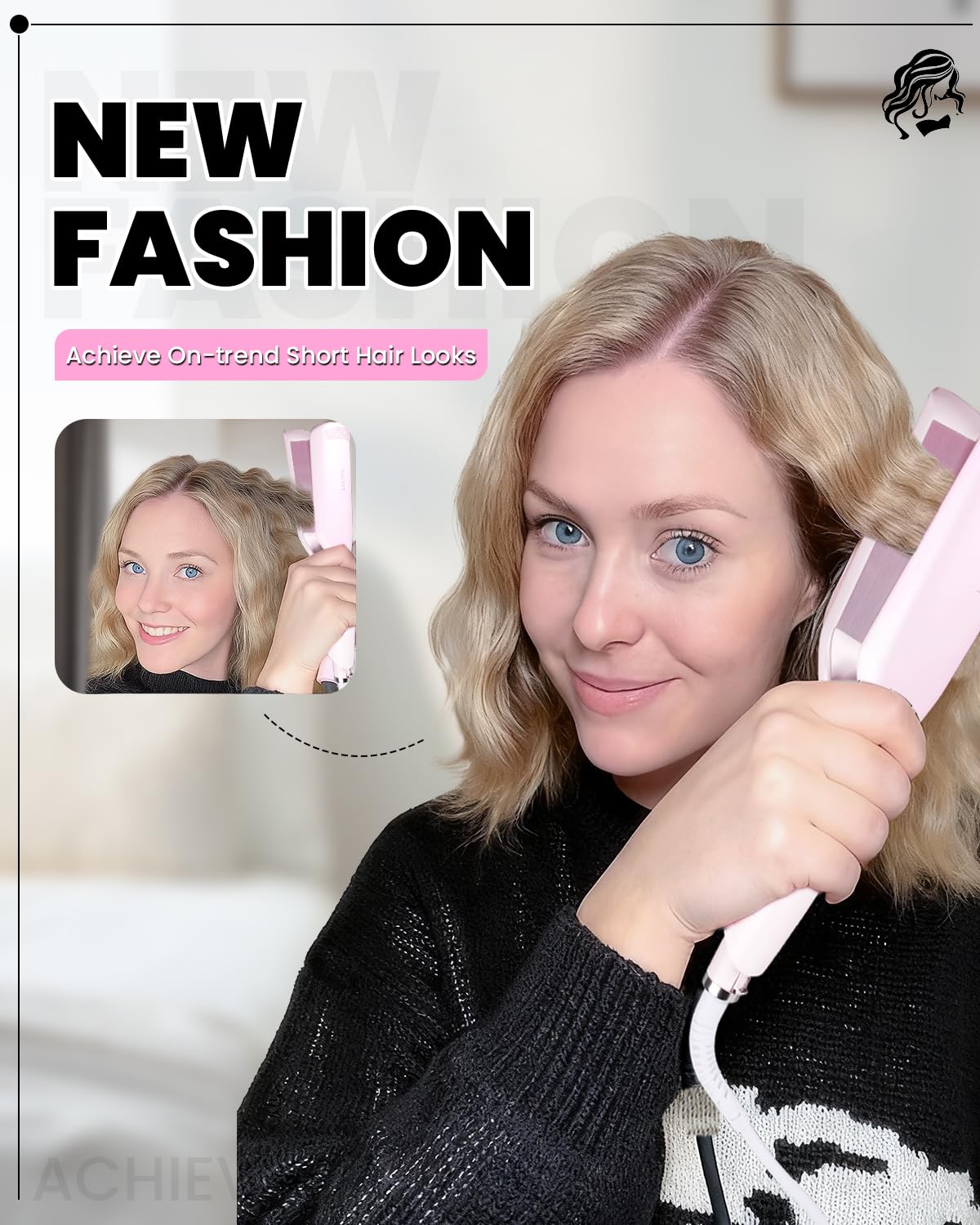 Weeyum PTC heater rapid heat for quick curls.
