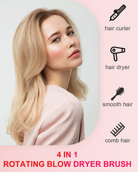 Weeyum rotating hair dryer brush 2-inch close-up for voluminous curls.