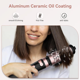 WEEYUM rotating hair dryer brush front view showcases design and ease of use.