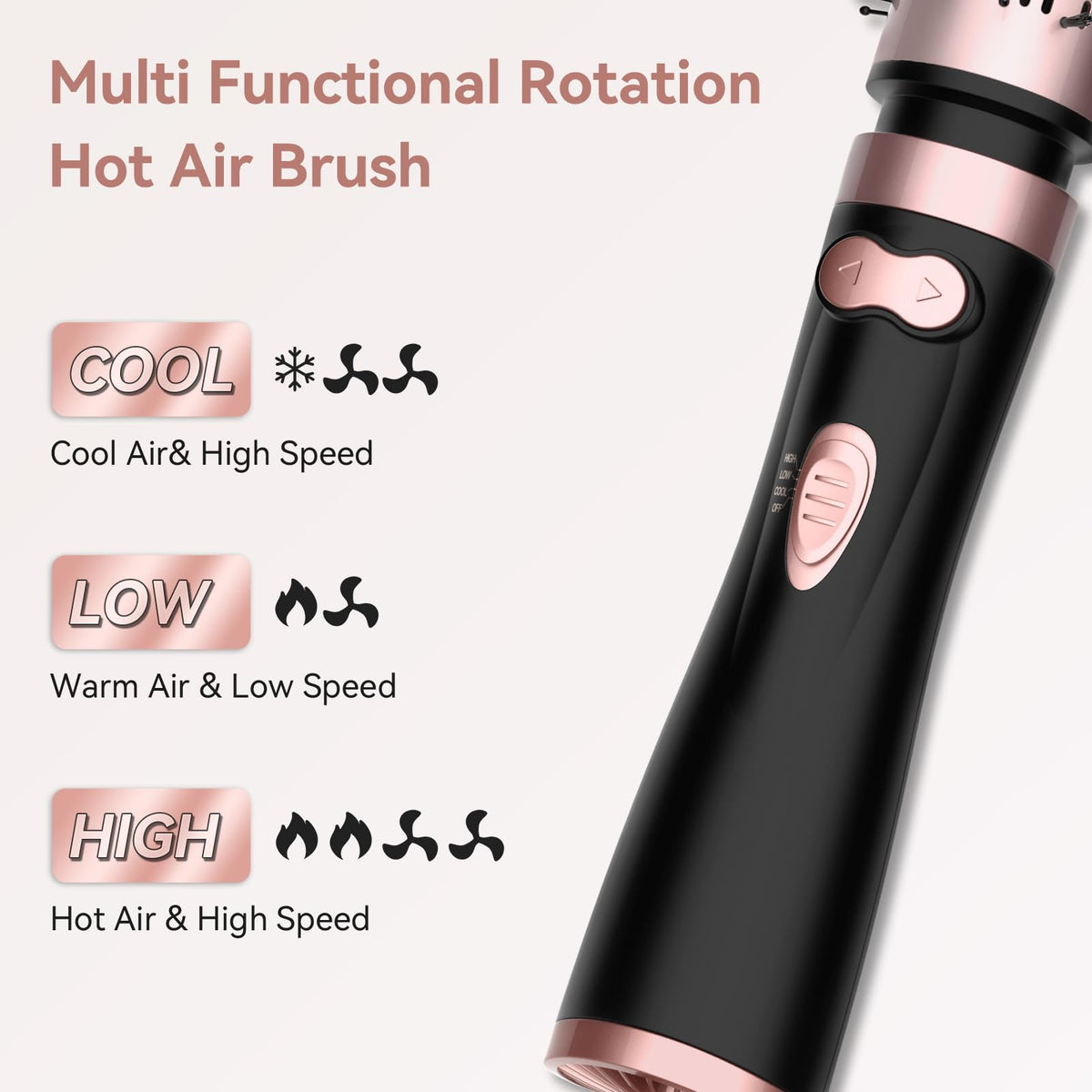 WEEYUM rotating hair dryer brush in use for quick, glossy results.