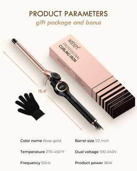 Weeyum travel-friendly curling iron fits easily in a cosmetic bag.
