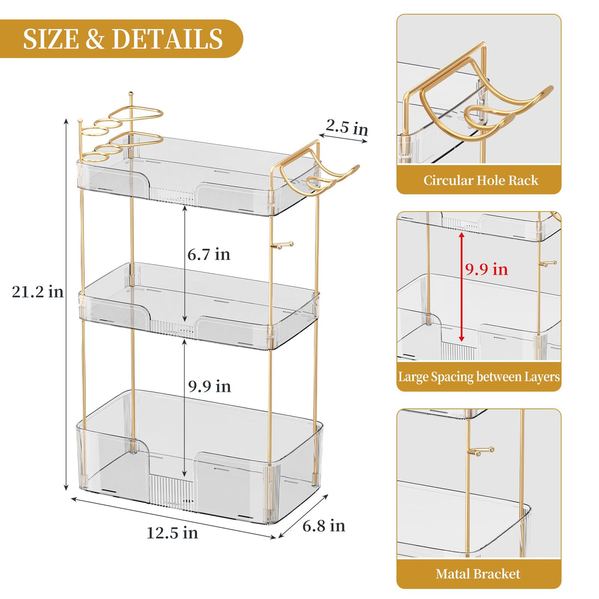 Weidace counter organizer with side bracket enables quick access to daily tools.