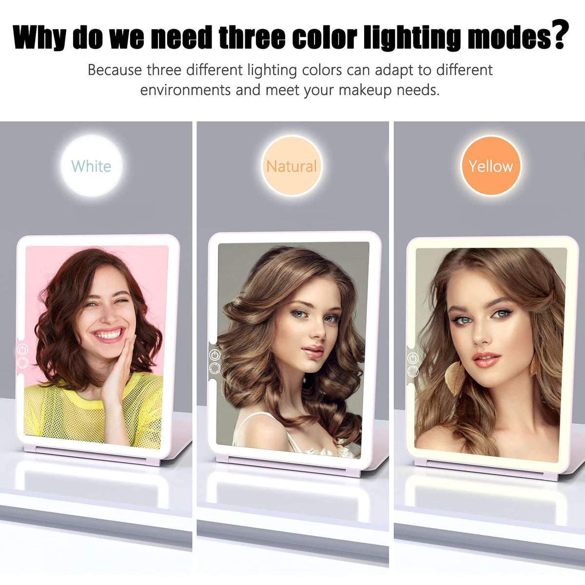 WEILY makeup mirror touch-control for quick brightness adjustments