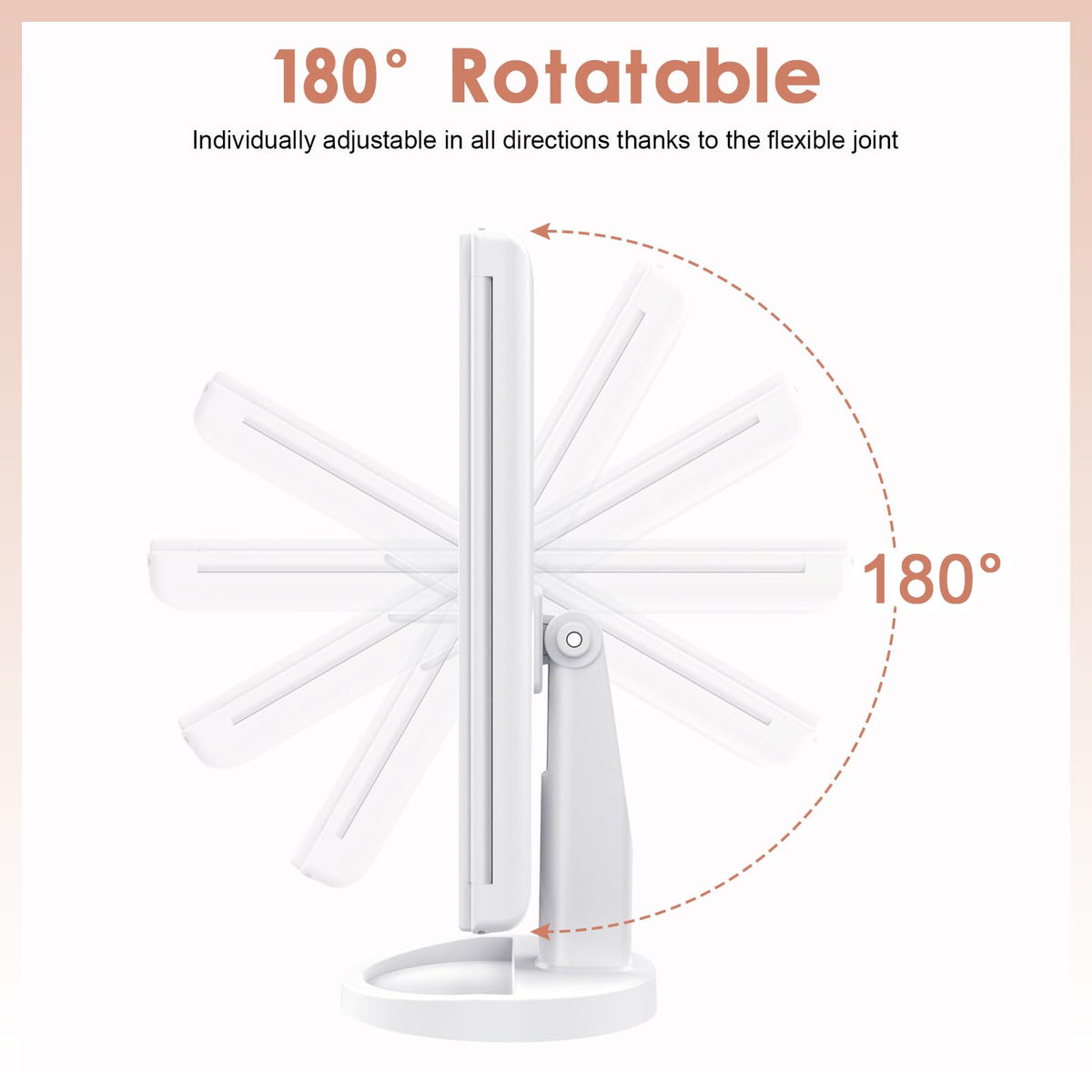 WEILY tri-fold mirror offers 180-degree rotation for versatile viewing.