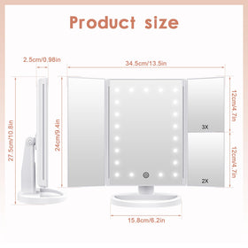 WEILY vanity mirror with touch control for easy brightness adjustment.