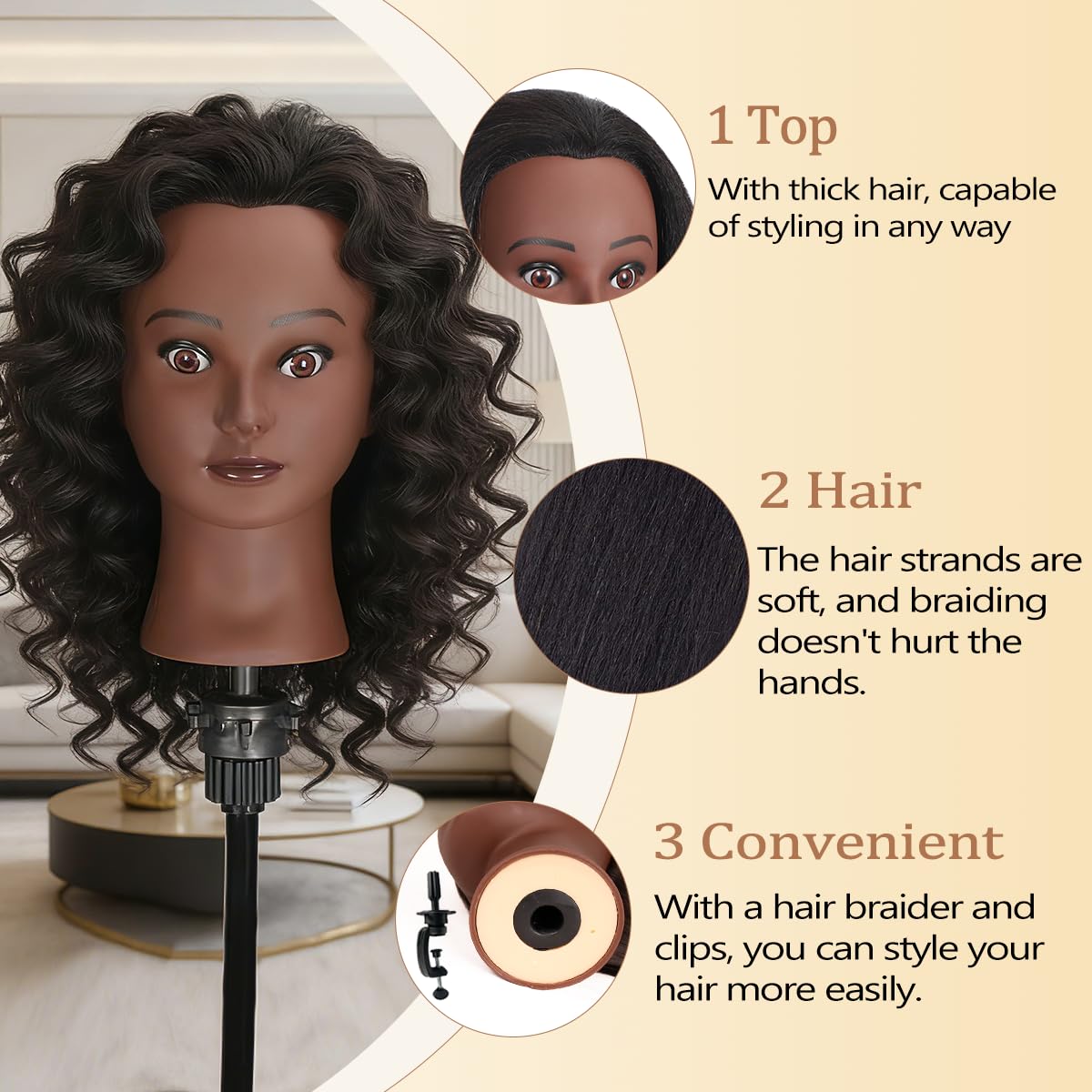 WeiRan head for braiding practice and creative hairstyle design