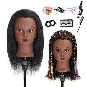 WeiRan mannequin head with 100% real hair for professional styling practice