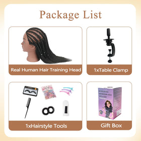 Sterilized 22-inch hair on WeiRan head for realistic styling sessions