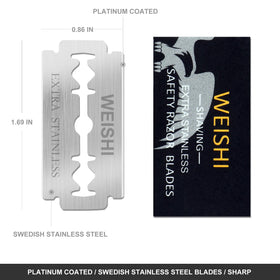 WEISHI packaging shows 10 tucks of blades for easy replacement.