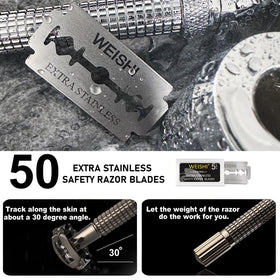 WEISHI blades fit standard safety razors for versatile home use.