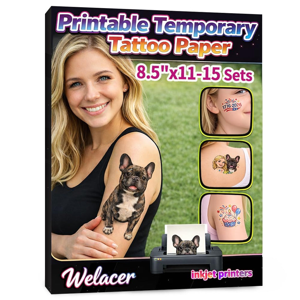 Welacer inkjet tattoo paper enables vibrant home design on an 8.5x11 sheet.